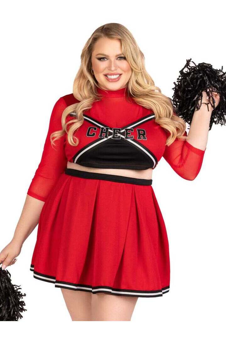 Leg Avenue Plus Varsity Babe Costume in Red 