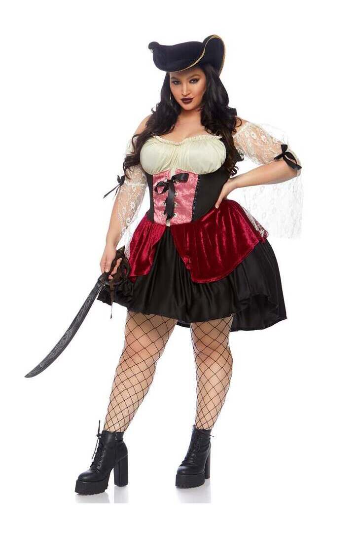 Leg Avenue Plus Wicked Waters Wench Costume in Black 2