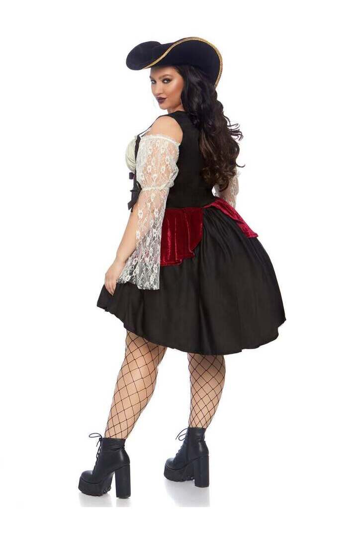 Leg Avenue Plus Wicked Waters Wench Costume in Black 3