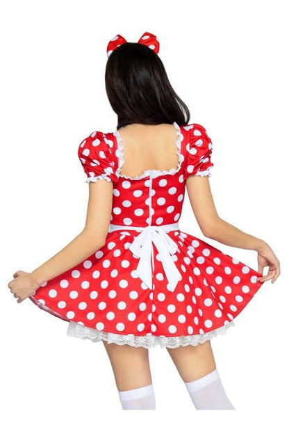 Leg Avenue Polka Dot Dress With Headband Costume in Red/White 2