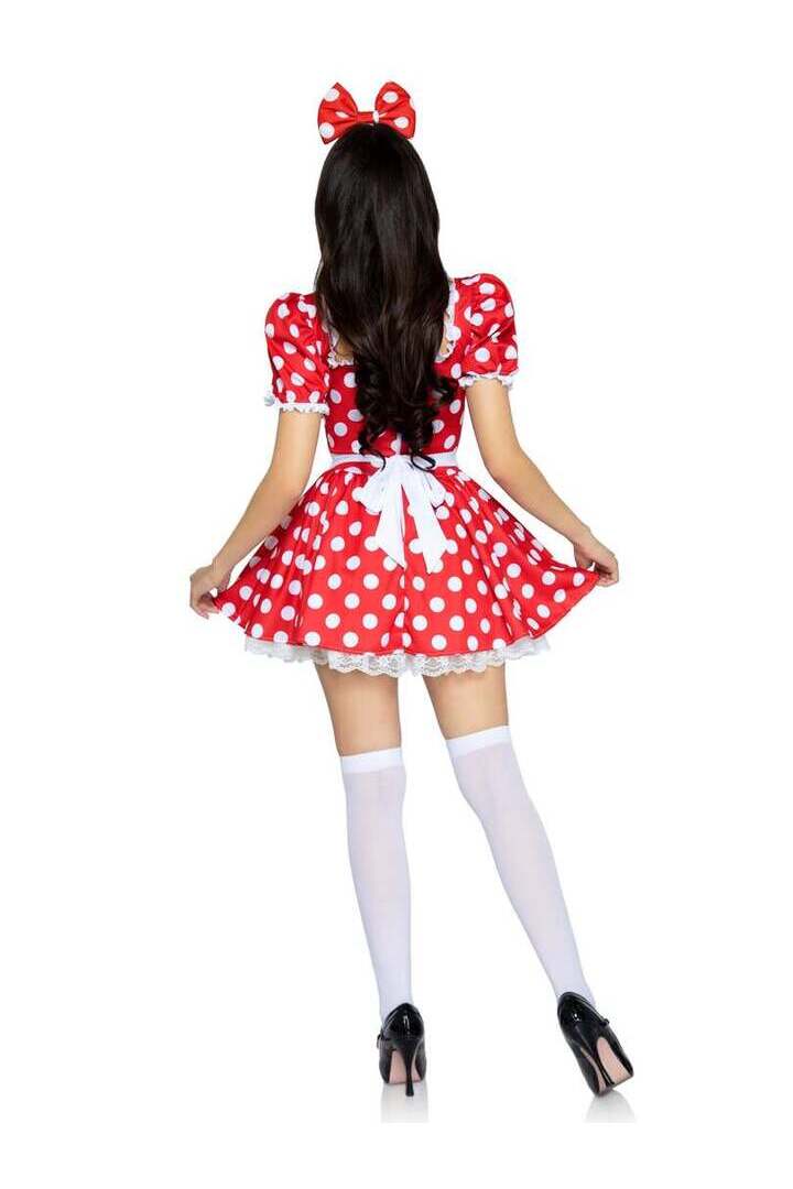 Leg Avenue Polka Dot Dress With Headband Costume in Red/White 4