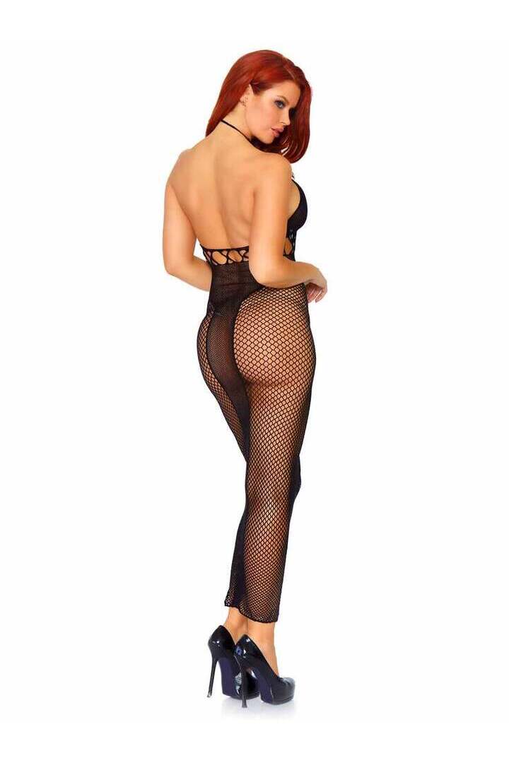 Leg Avenue Power Move Fishnet Bodycon Dress Black in One Size 3