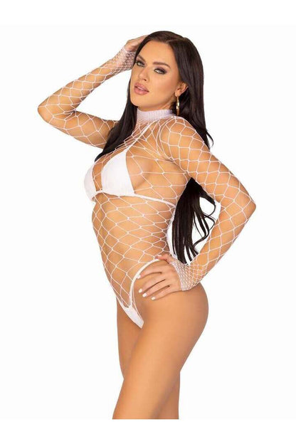 Leg Avenue Pretty Please Net Bodysuit in One Size 7