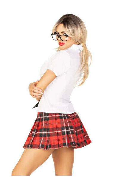 Leg Avenue Private School Sweetie Costume in White/Red 2