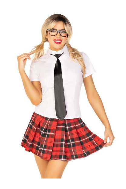 Leg Avenue Private School Sweetie Costume in White/Red 3
