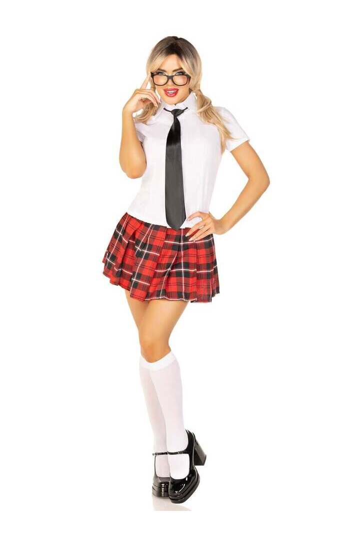 Leg Avenue Private School Sweetie Costume in White/Red 4