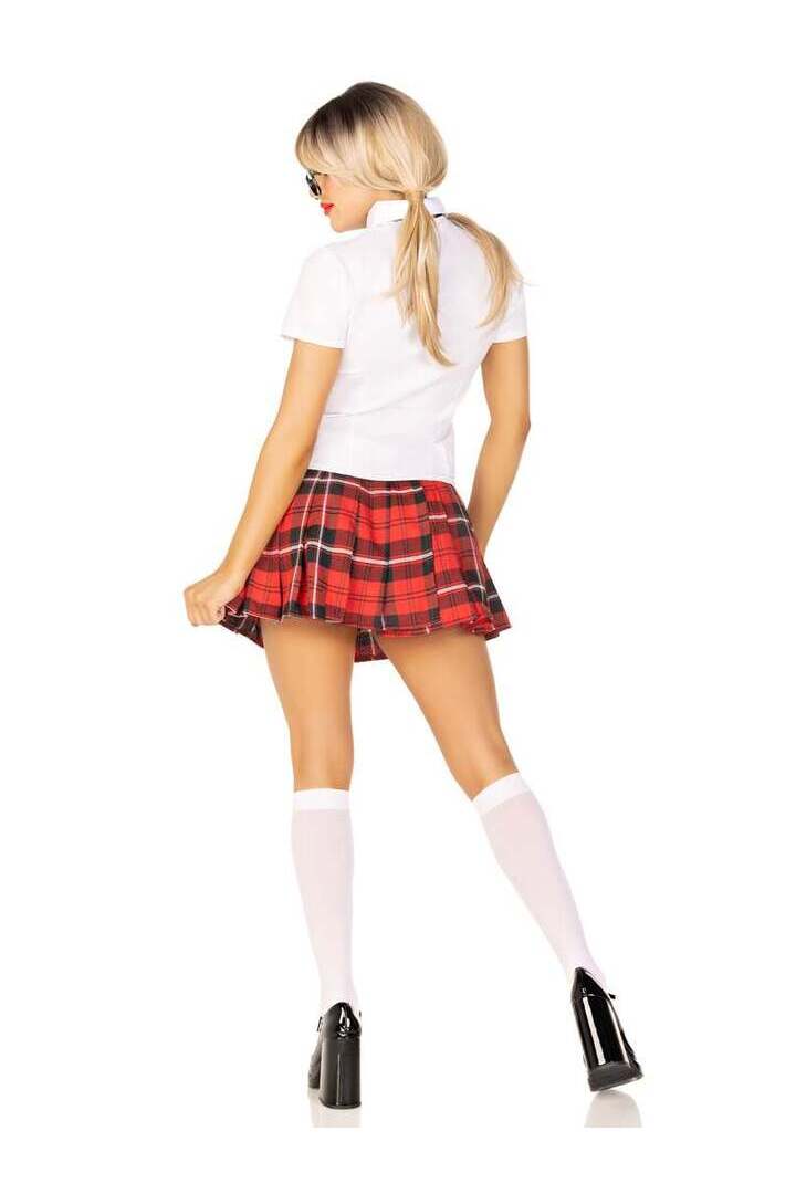Leg Avenue Private School Sweetie Costume in White/Red 5