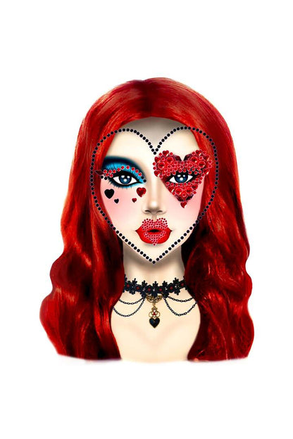Leg Avenue Queen Adhesive Face Jewels Sticker Red/Black in One Size 