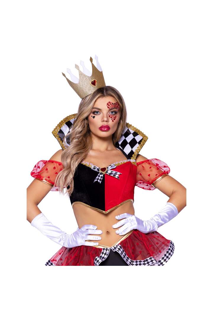 Leg Avenue Queen Adhesive Face Jewels Sticker Red/Black in One Size 2
