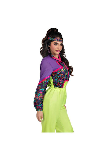 Leg Avenue Rad 80s Tracksuit Costume Purple/Green 2