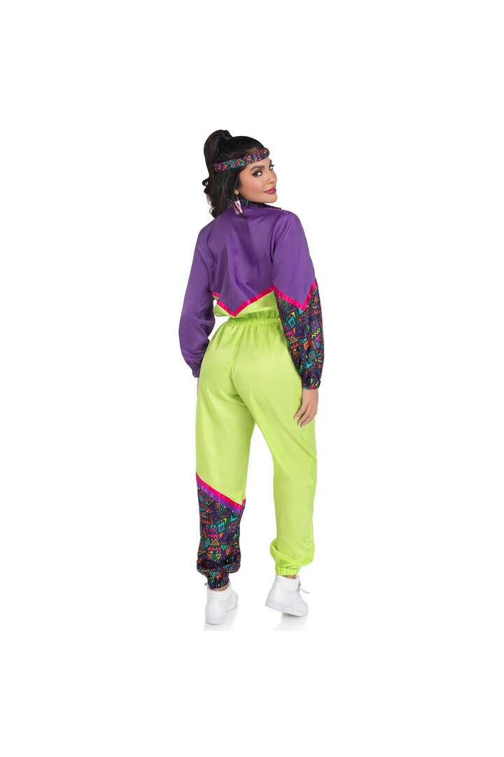 Leg Avenue Rad 80s Tracksuit Costume Purple/Green 5