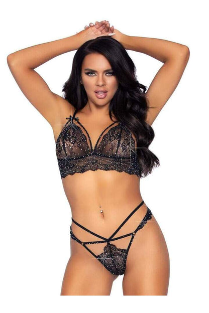 Leg Avenue Ready Or Not Rhinestone Bralette Set 3