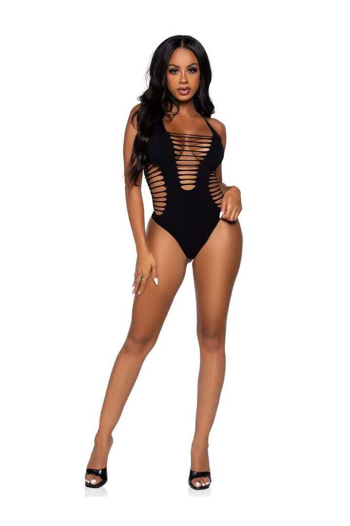 Leg Avenue Reckless Behavior Thong Bodysuit in One Size 10