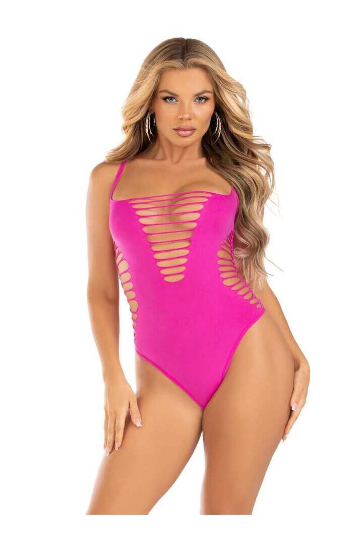 Leg Avenue Reckless Behavior Thong Bodysuit in One Size 18