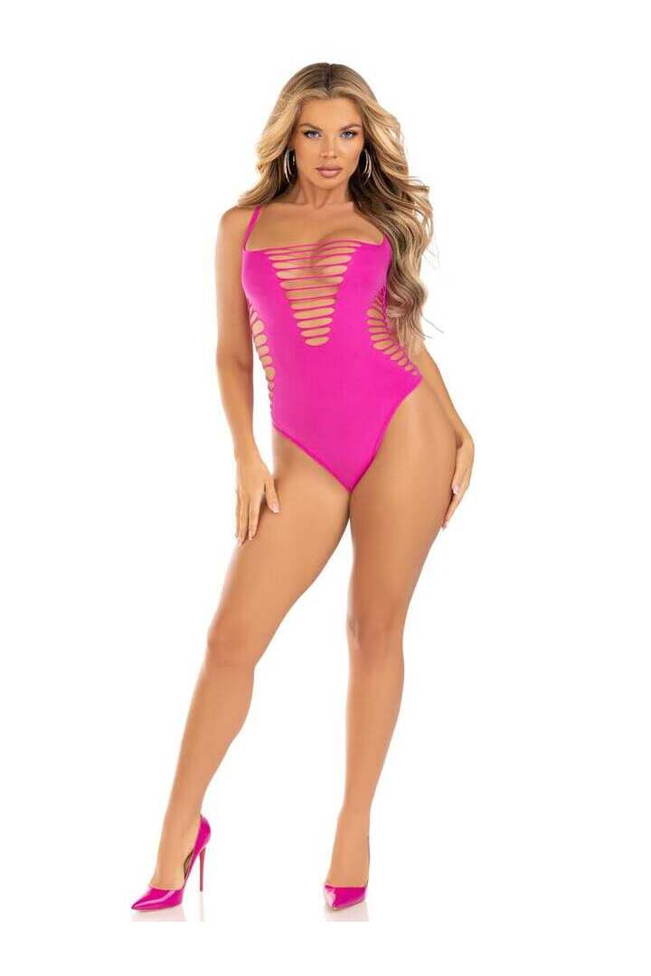 Leg Avenue Reckless Behavior Thong Bodysuit in One Size 20