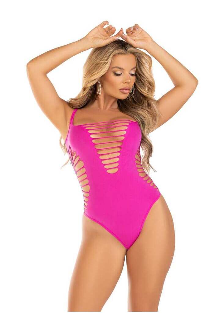 Leg Avenue Reckless Behavior Thong Bodysuit in One Size 22
