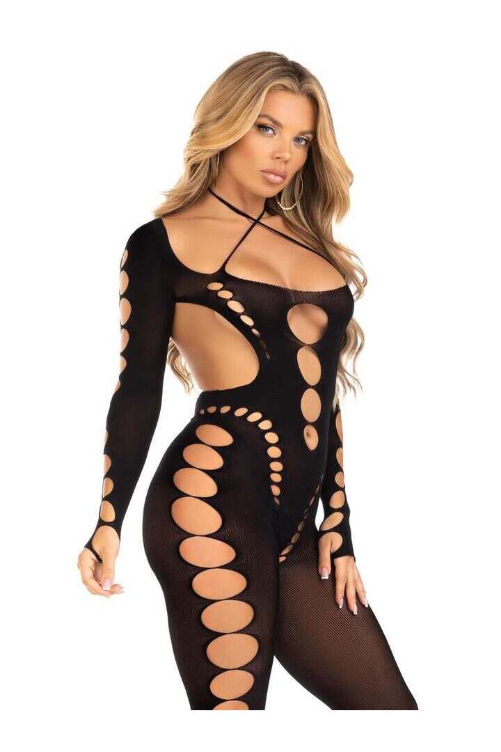Leg Avenue Reckless Intentions Footless Bodystocking in One Size 10