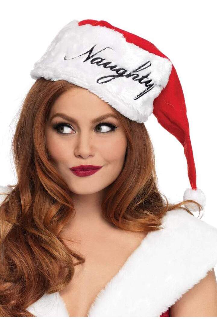 Leg Avenue Reversible Plush Santa Hat Red/White in One Size 1