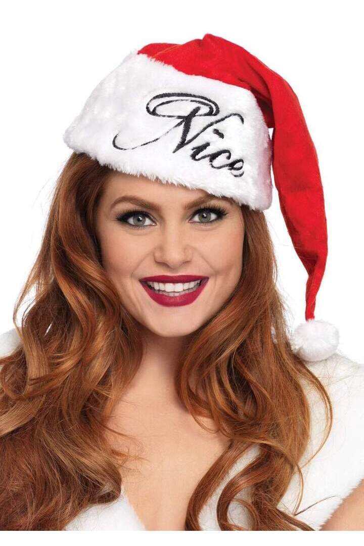 Leg Avenue Reversible Plush Santa Hat Red/White in One Size 