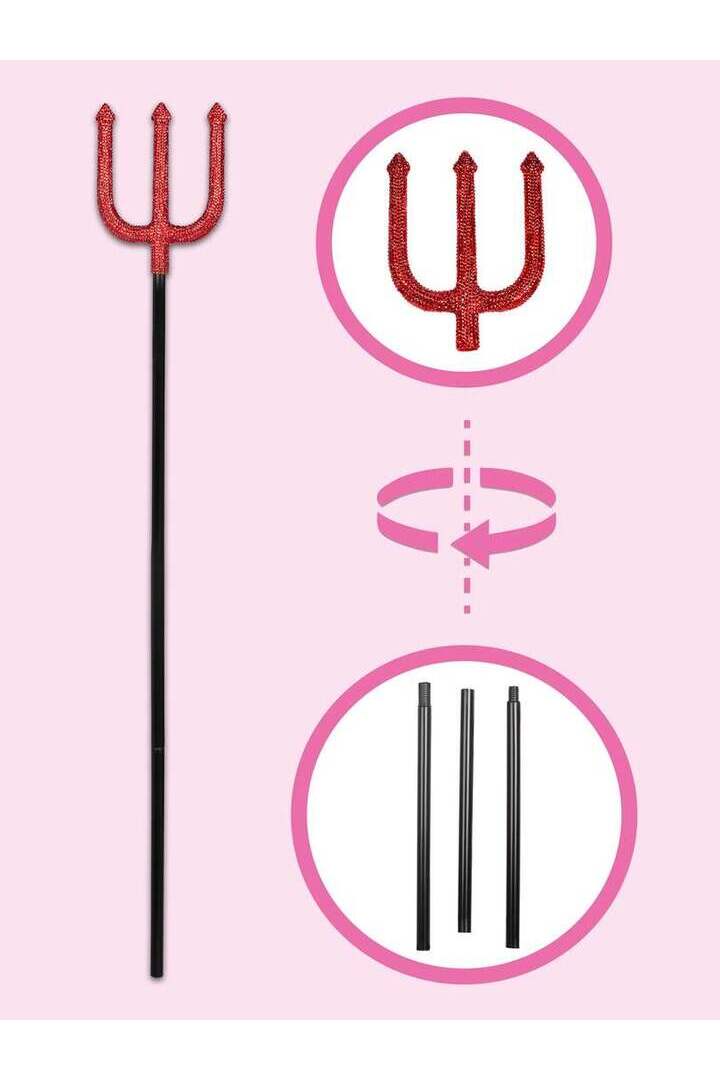 Leg Avenue Rhinestone Devil Pitch Fork Red in One Size 2