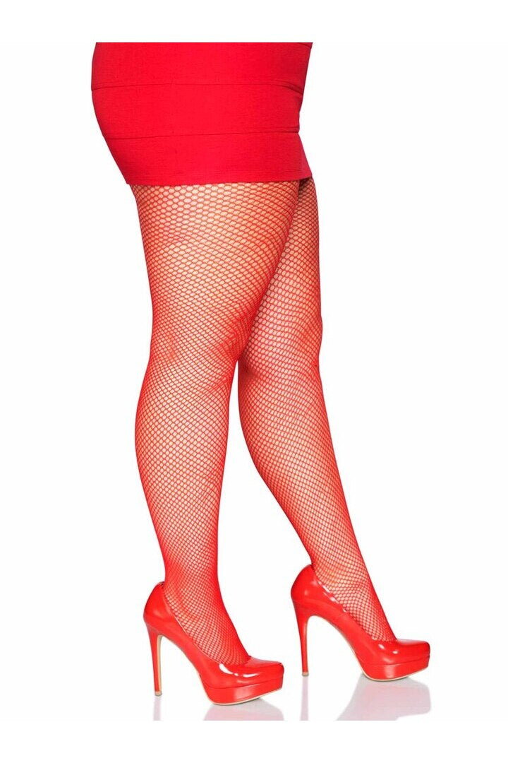 Leg Avenue Risa Plus Nylon Fishnet Tights in Queen Size 11
