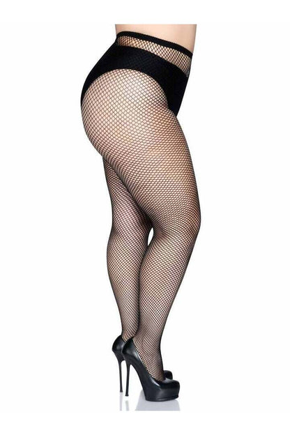 Leg Avenue Risa Plus Nylon Fishnet Tights in Queen Size 2