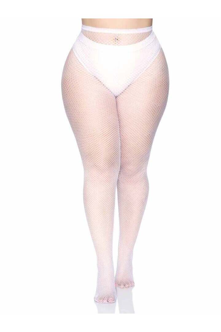 Leg Avenue Risa Plus Nylon Fishnet Tights in Queen Size 4