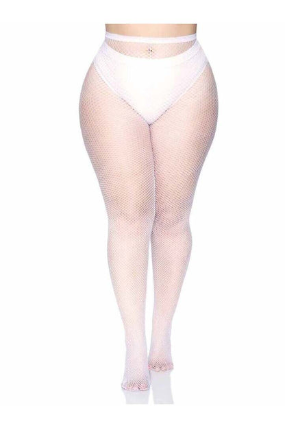Leg Avenue Risa Plus Nylon Fishnet Tights in Queen Size 4