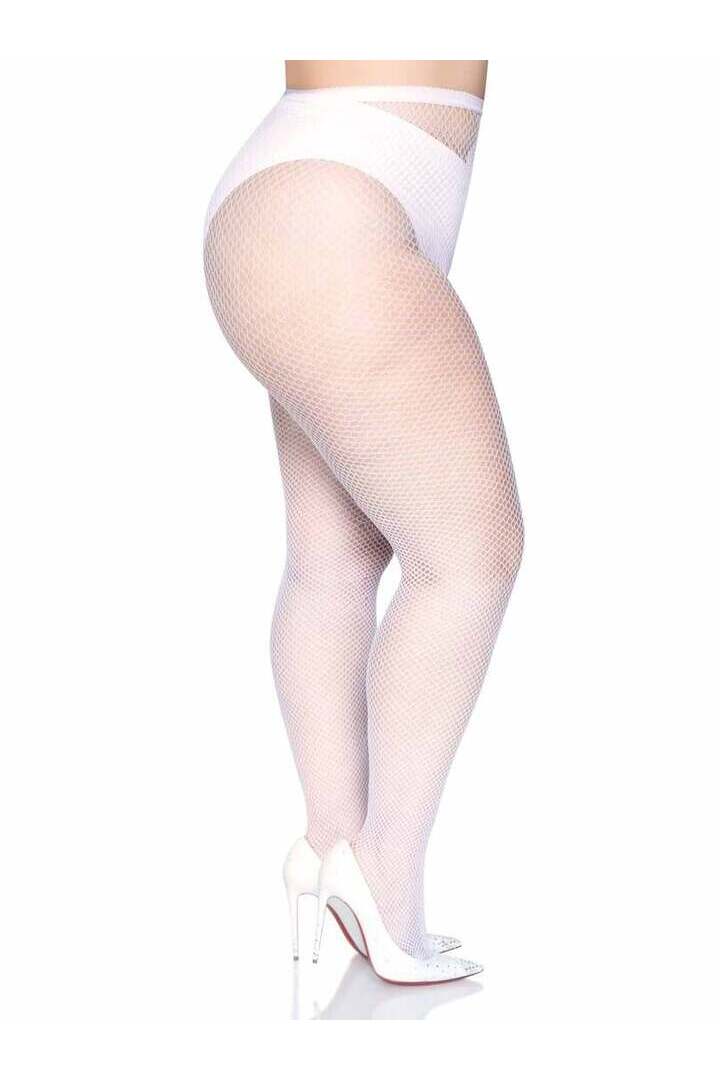 Leg Avenue Risa Plus Nylon Fishnet Tights in Queen Size 6