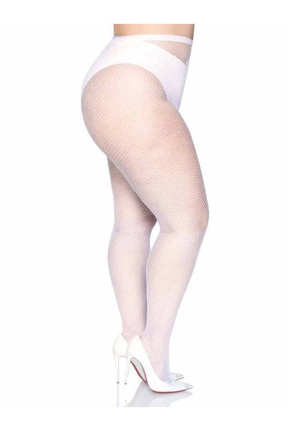 Leg Avenue Risa Plus Nylon Fishnet Tights in Queen Size 6