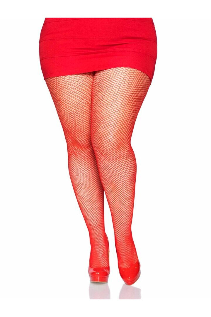 Leg Avenue Risa Plus Nylon Fishnet Tights in Queen Size 9
