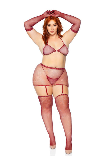 Leg Avenue Risk Taker Plus Rhinestone Bra Set in 1X/2X  11