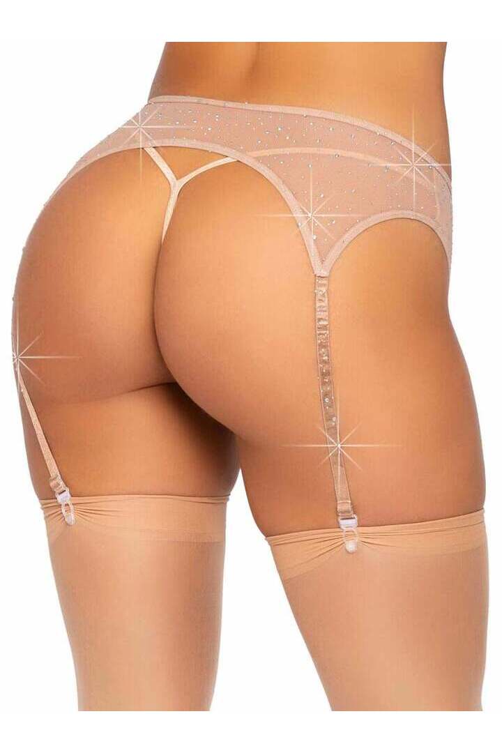 Leg Avenue Roxy Rhinestone Garter Belt in One Size 12