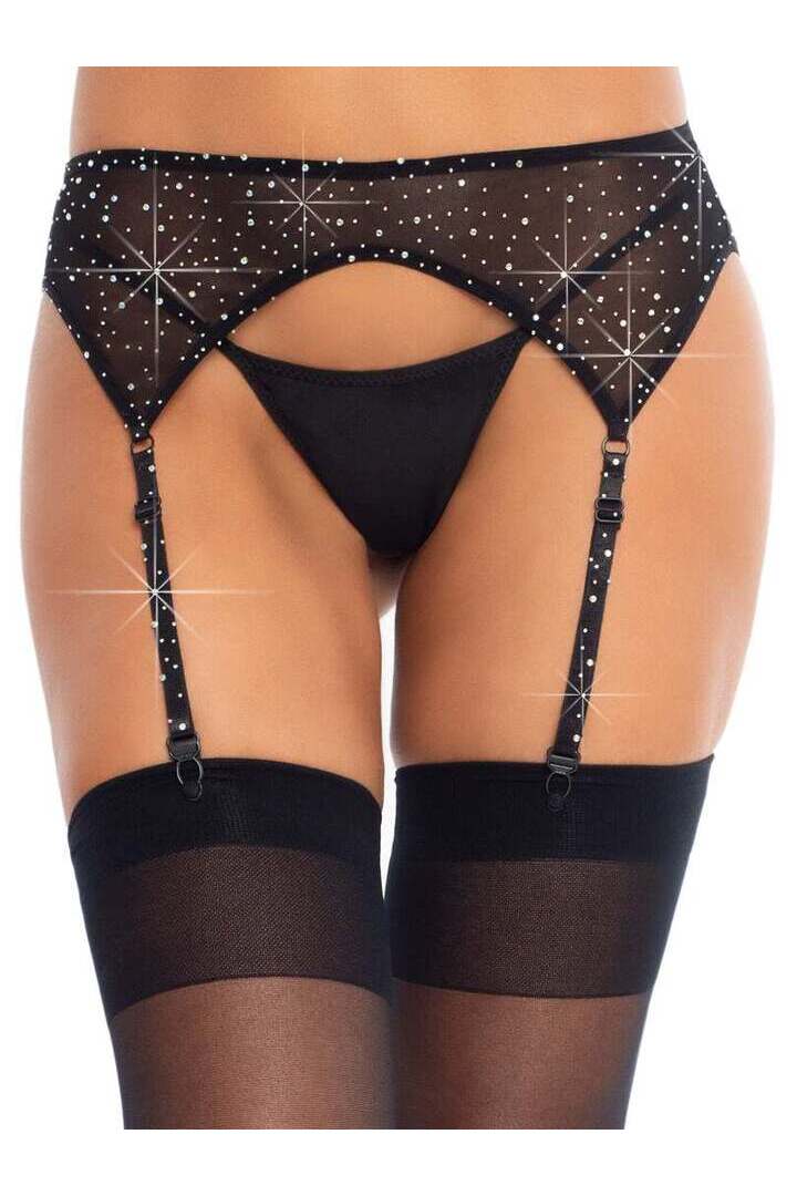 Leg Avenue Roxy Rhinestone Garter Belt in One Size 3