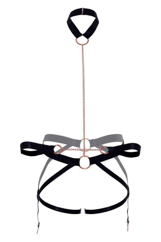 Leg Avenue Safe Word Harness Restraint Set Black in One Size 1