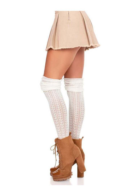 Leg Avenue Serena Pointelle Knee Scrunch Socks in One Size 3