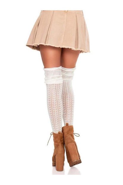 Leg Avenue Serena Pointelle Knee Scrunch Socks in One Size 6