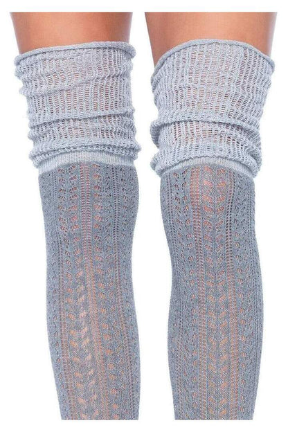 Leg Avenue Serena Pointelle Knee Scrunch Socks in One Size 9
