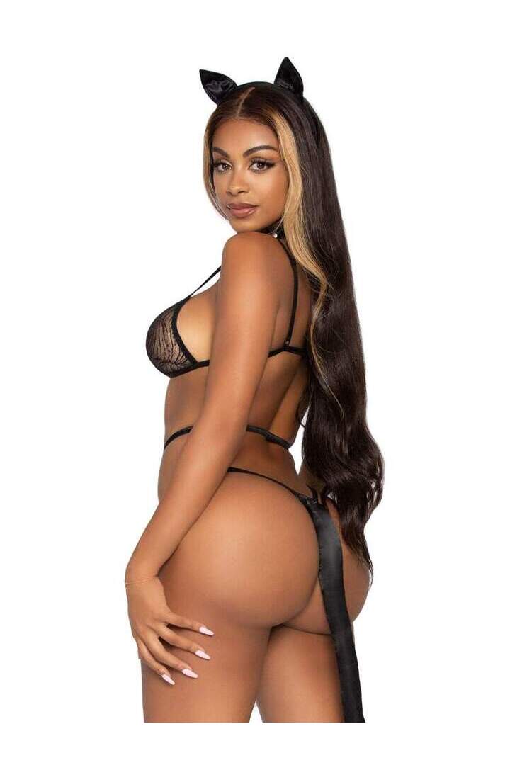Leg Avenue Sex Kitten Bedroom Costume Set Black in One Size 2