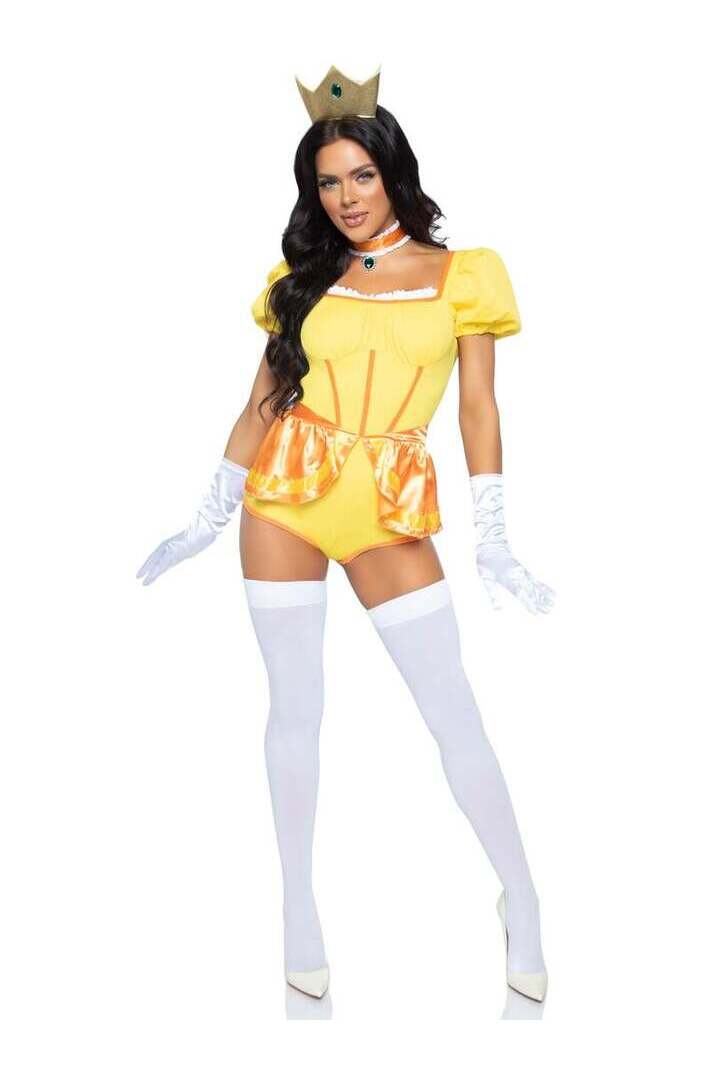Leg Avenue Sexy Sunflower Princess Costume With Crown in Yellow 2