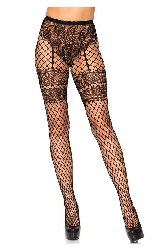 Leg Avenue Sheila Faux Garter Tights Black in One Size 