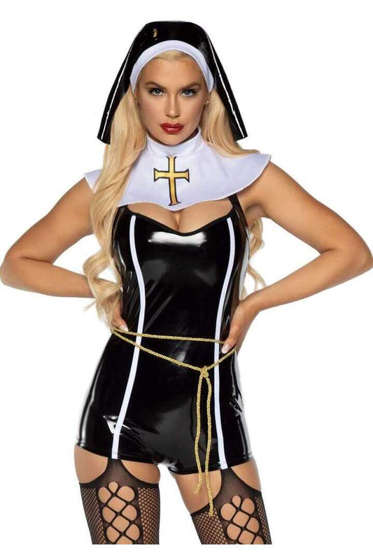 Leg Avenue Sinful Sister Nun Costume in Black 