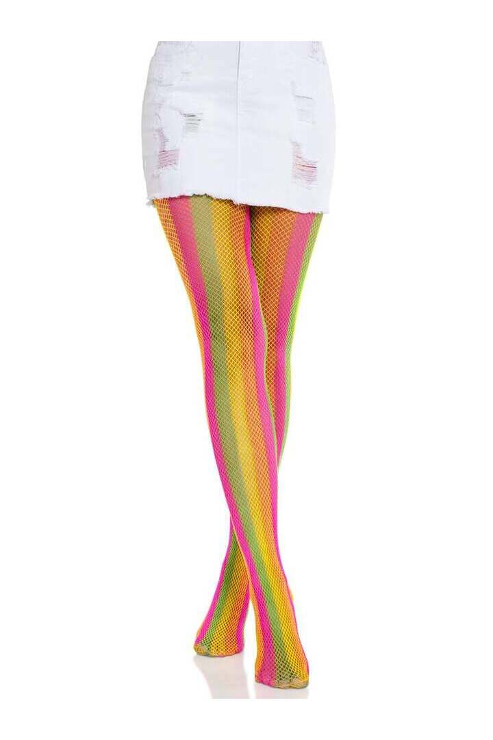 Leg Avenue Solara Net Rainbow Tights Multicolor in One Size 3