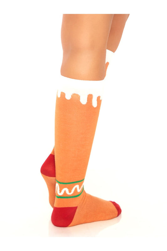 Leg Avenue Sonia Gingerbread Man Socks Multicolor in One Size 