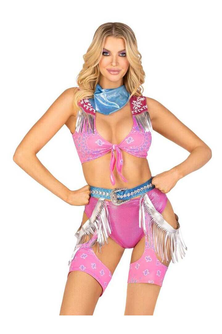 Leg Avenue Space Cowgirl Costume in Pink/Silver 3