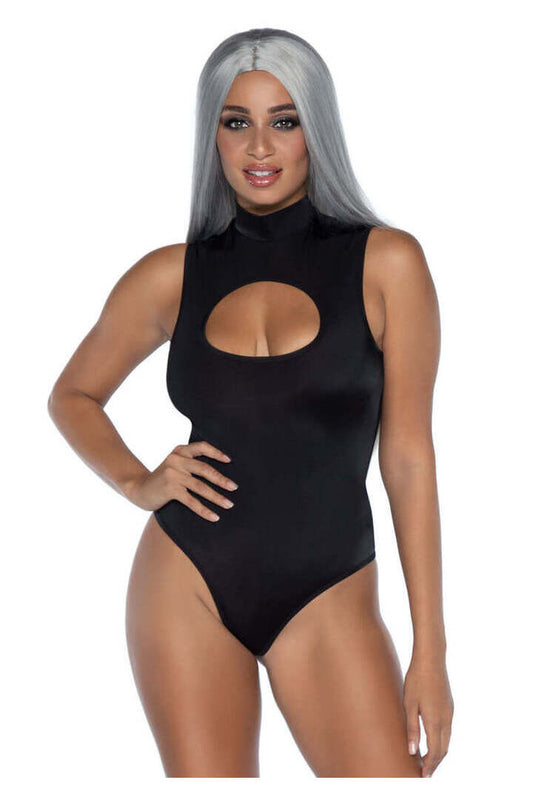 Leg Avenue Spandex Keyhole Bodysuit in Black 