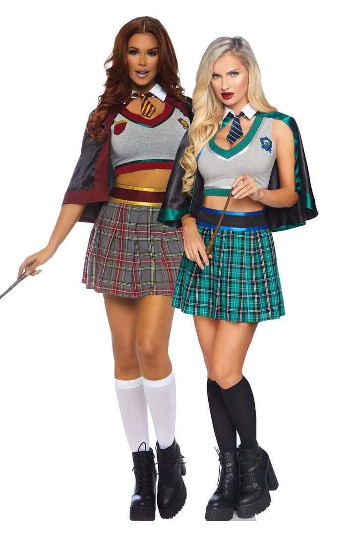 Leg Avenue Spellbinding School Girl Costume in Red/Black 2