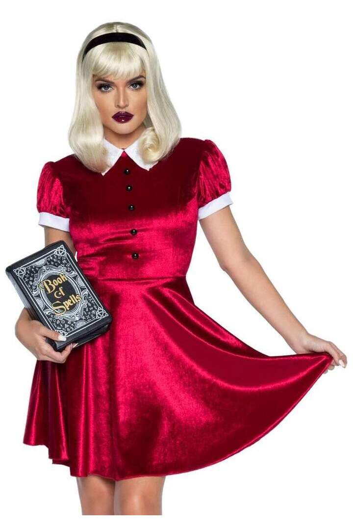 Leg Avenue Spellbinding Witch Costume in Burgundy 2