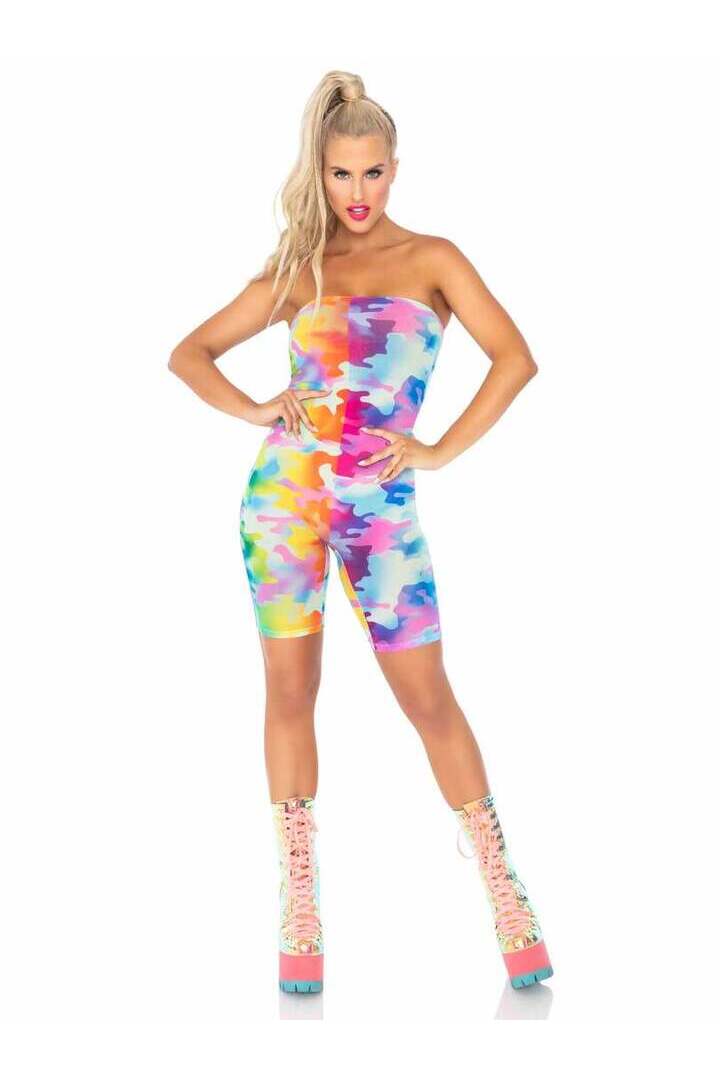 Leg Avenue Spotted You Camo Romper in Multicolor 3