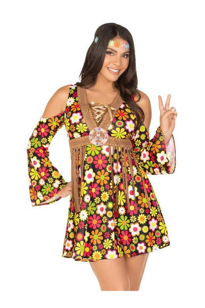 Leg Avenue Starflower Hippie Dress Costume in Brown 